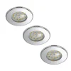 Set van 3 LED inbouwspots Nikas IP44 chroom