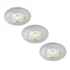 Set van 3 LED inbouwspots Nikas IP44 aluminium