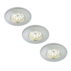 Set van 3 LED inbouwspots Nikas IP44 aluminium