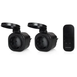 set van 2 mini radiogestuurde wandcontactdozen SH4-99653 Buitenbereik