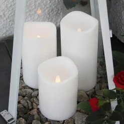 Set van drie LED kaarsen voor buitenshuis