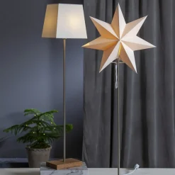 Sfeerlamp Moa, Kombi ster + kap, voet eiken