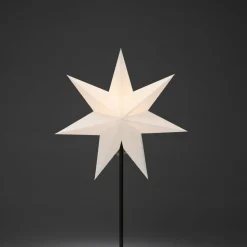 Sfeerlamp papieren ster, 7 punten wit hoogte 65 cm