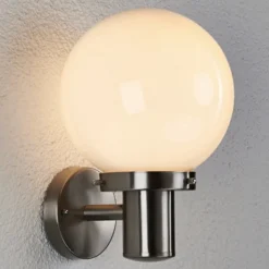 Sferische buitenmuur licht Samuel, roestvrij staal