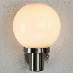 Sferische buitenmuur licht Samuel, roestvrij staal