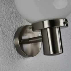 Sferische buitenmuur licht Samuel, roestvrij staal