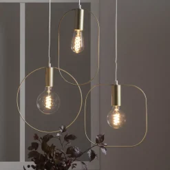 Shape decoratieve hanglamp met ring, goud