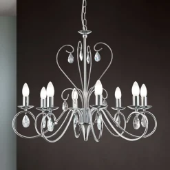 Sierlijke kroonluchter FIORETTO, 8-l., chroom