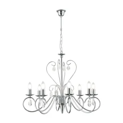 Sierlijke kroonluchter FIORETTO, 8-l., chroom