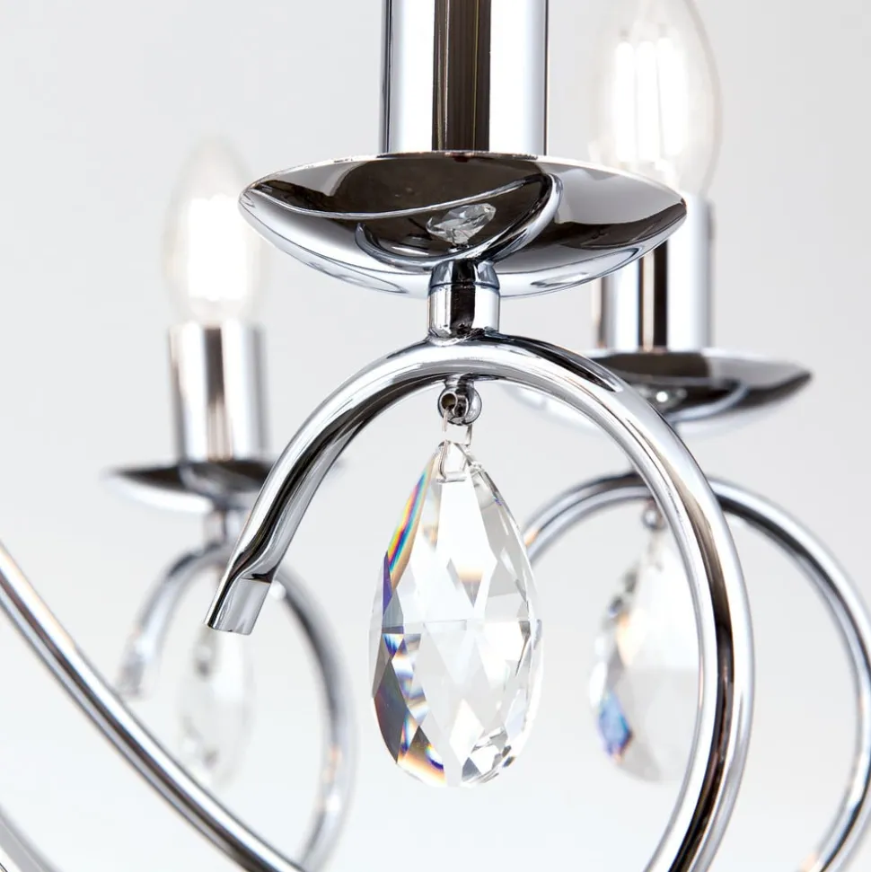 Sierlijke kroonluchter FIORETTO, 8-l., chroom