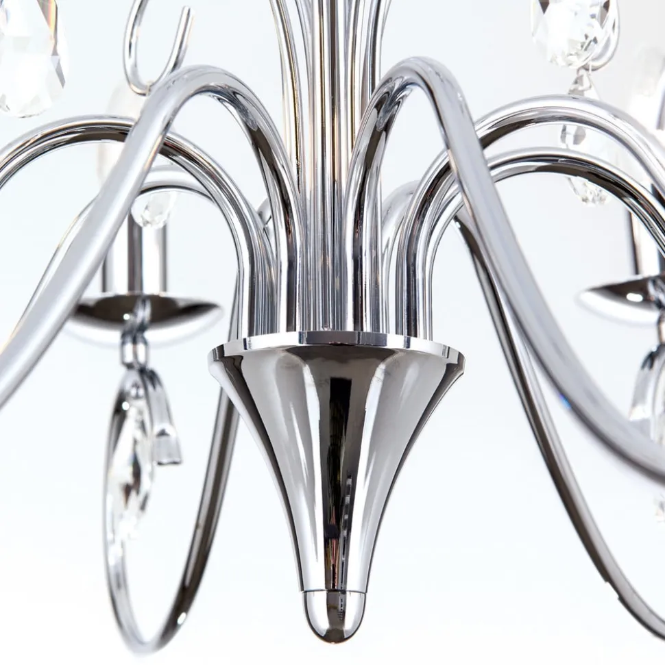 Sierlijke kroonluchter FIORETTO, 8-l., chroom