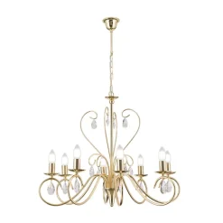 Sierlijke kroonluchter FIORETTO, 8-l., goud