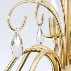 Sierlijke kroonluchter FIORETTO, 8-l., goud