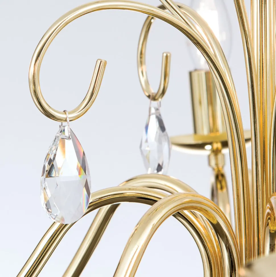 Sierlijke kroonluchter FIORETTO, 8-l., goud