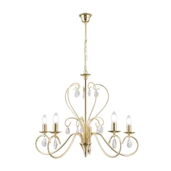Sierlijke kroonluchter FIORETTO 5-l. goud