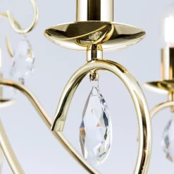 Sierlijke kroonluchter FIORETTO 5-l. goud