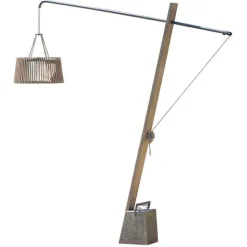 Skaal LED vloerlamp op zonne-energie met lavastenen voet