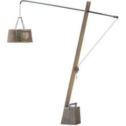 Skaal LED vloerlamp op zonne-energie met lavastenen voet