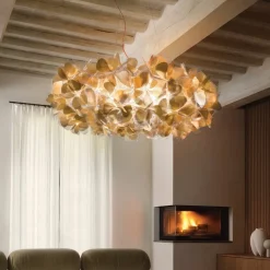 Slamp hanglamp Clizia Mama Non Mama, Ø78cm, goud/rood