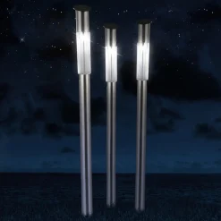 Slanke LED lamp op zonne-energie Fania, set drie