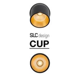 SLC Cup LED inbouwdownlight zwart/goud 3.000K