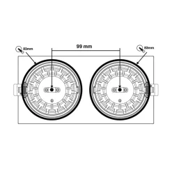 SLC DL04 Square X2 LED inbouwlamp 2700K wit