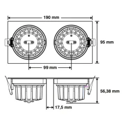SLC DL04 Square X2 LED inbouwlamp 2700K wit