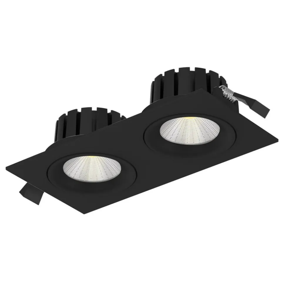 SLC DL04 Square X2 LED inbouwlamp 2700K zwart