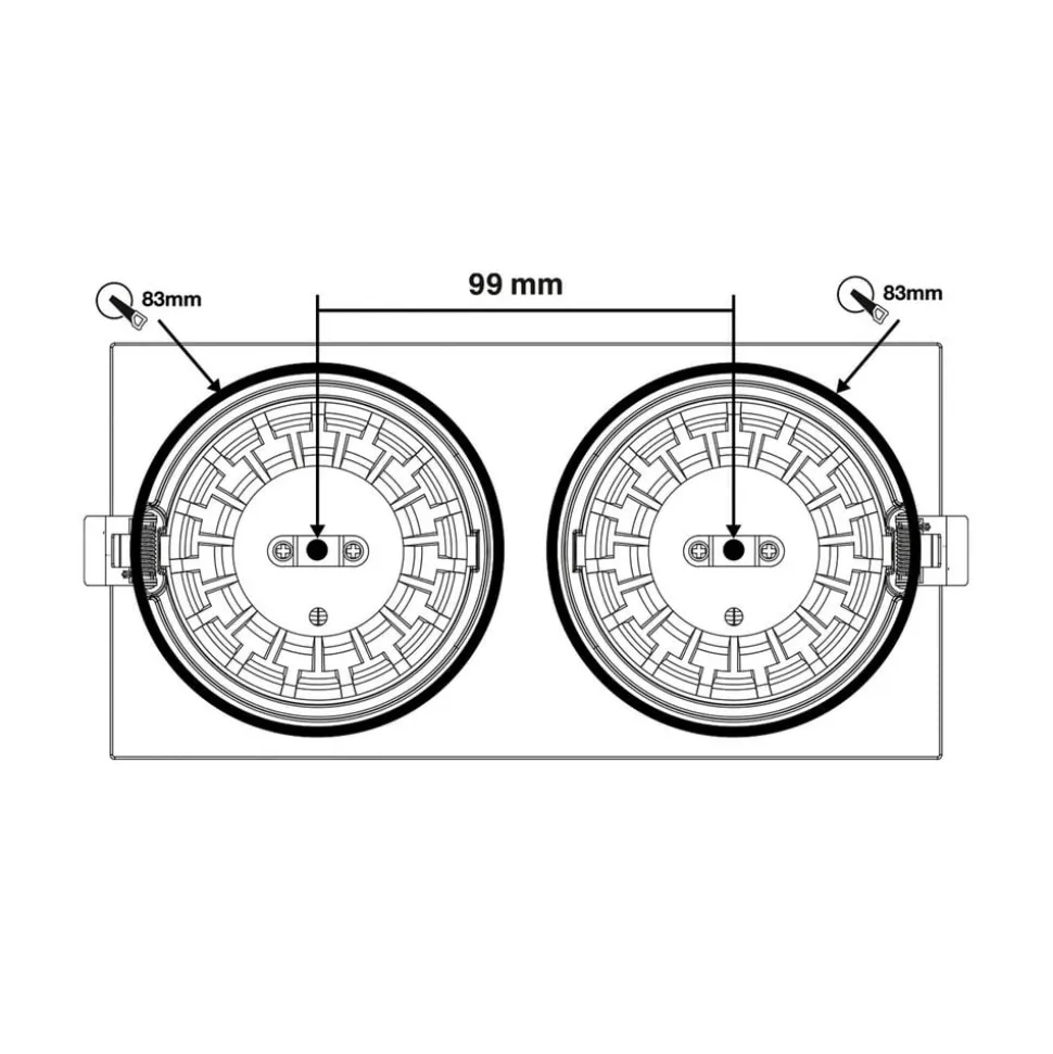 SLC DL04 Square X2 LED inbouwlamp 2700K zwart