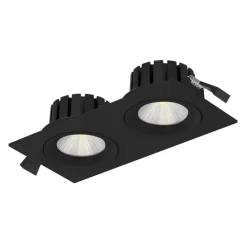 SLC DL04 Square X2 LED inbouwlamp 3000K zwart