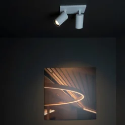 SLC LED inbouwspot Art, 2-lamps, wit, 3.000 K, aluminium