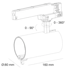 SLC LED spot Meta Pro AI dubbele sensor, zwart, 3-fasig