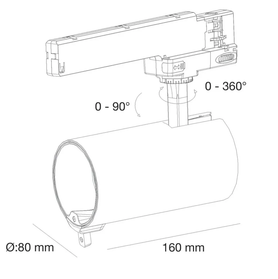 SLC LED spot Meta Pro AI dubbele sensor, zwart, 3-fasig