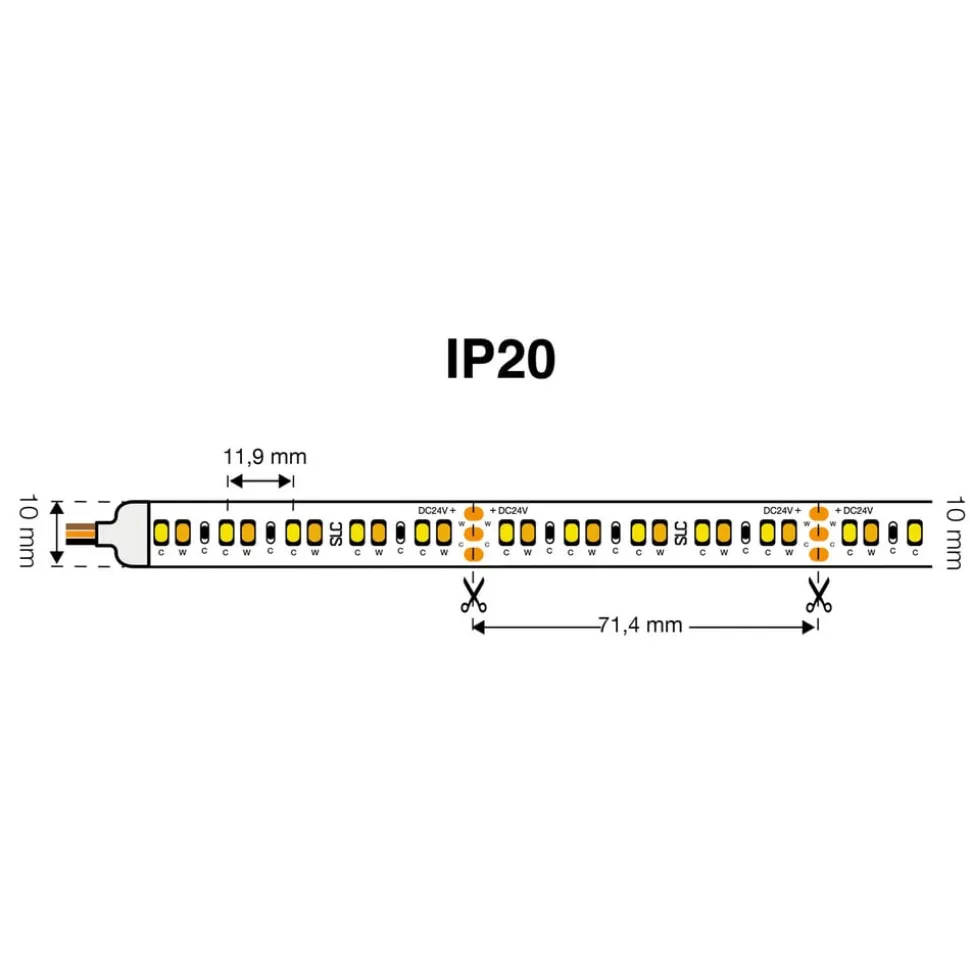 SLC LED Strip Tunable White 827-865 10m 125W IP20
