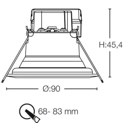 SLC One 360° SunLike LED inbouwlamp zwart 930