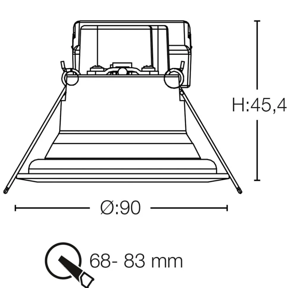 SLC One 360° SunLike LED inbouwlamp zwart 930