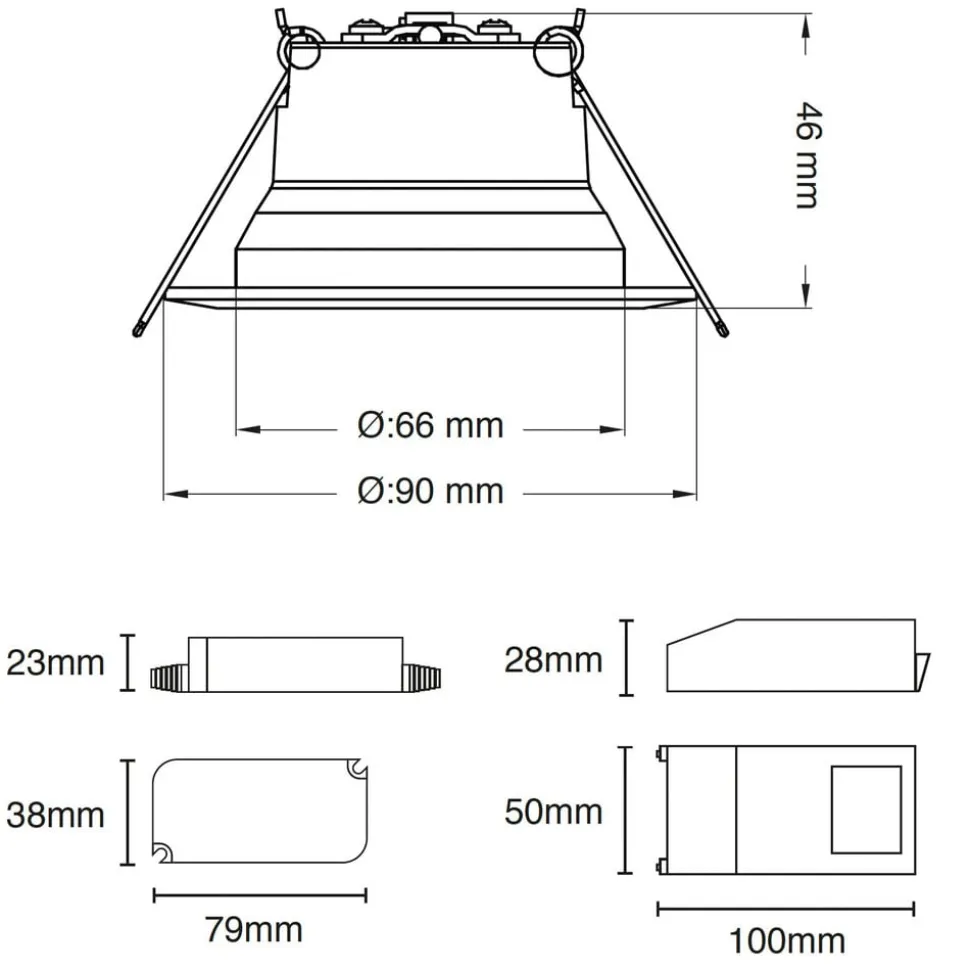 SLC One 360° SunLike LED inbouwlamp wit 930
