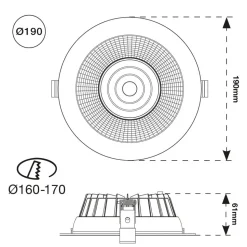 SLC Shift LED inbouwspot Ø 19cm CCT, wit