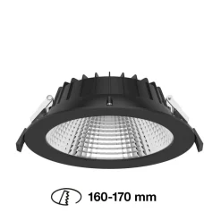 SLC Shift LED inbouwspot Ø 19cm CCT, zwart