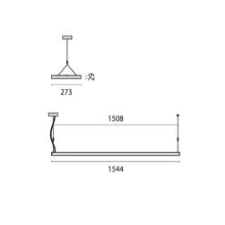 SL629PL direct/indirect, DALI, 154cm grijs 4.000K