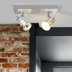 SLV Asto 2-lamps plafondspot met decoratieve ring