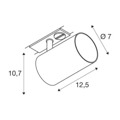 SLV Asto Tube GU10-spot voor 1-fase-railsysteem