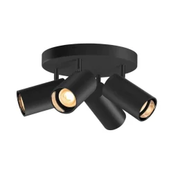 SLV Asto Tube plafondspot GU10 4-lamps rond zwart