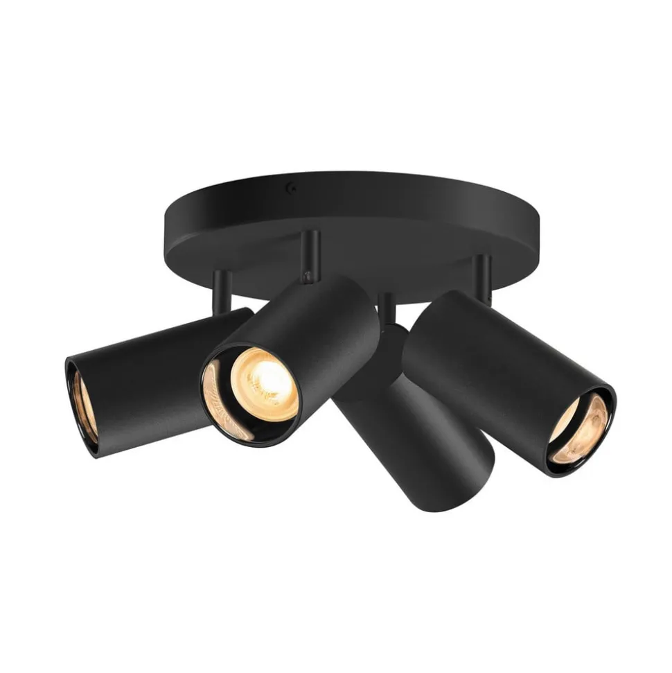 SLV Asto Tube plafondspot GU10 4-lamps rond zwart