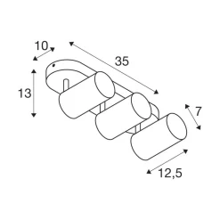 SLV Asto Tube plafondspot GU10 3-lamps lineair