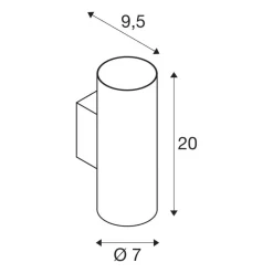 SLV Asto Tube wandlamp, GU10, up/down, wit