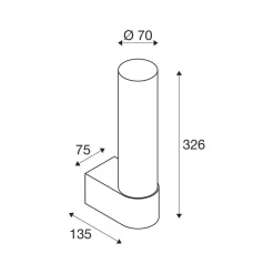 SLV badkamer wandlamp Lygant enkel, zwart, aluminium