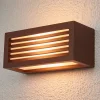 SLV Box L E27 buitenwandlamp, roestbruin