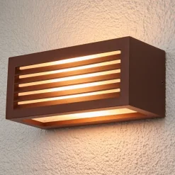 SLV Box L E27 buitenwandlamp, roestbruin