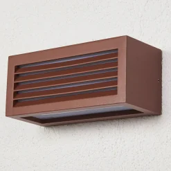 SLV Box L E27 buitenwandlamp, roestbruin